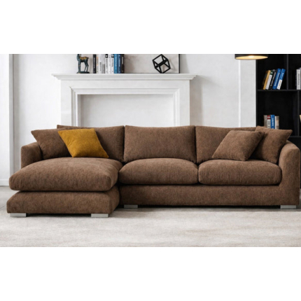 Belle Feather Cloud Sectional - Mocha