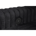 Black Corduroy L-Shaped Sleeper Sectional with Storage and USB Charging