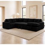 Black Corduroy Sleeper Sectional additional view
