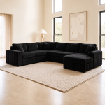 Black Corduroy Sleeper Sectional additional view