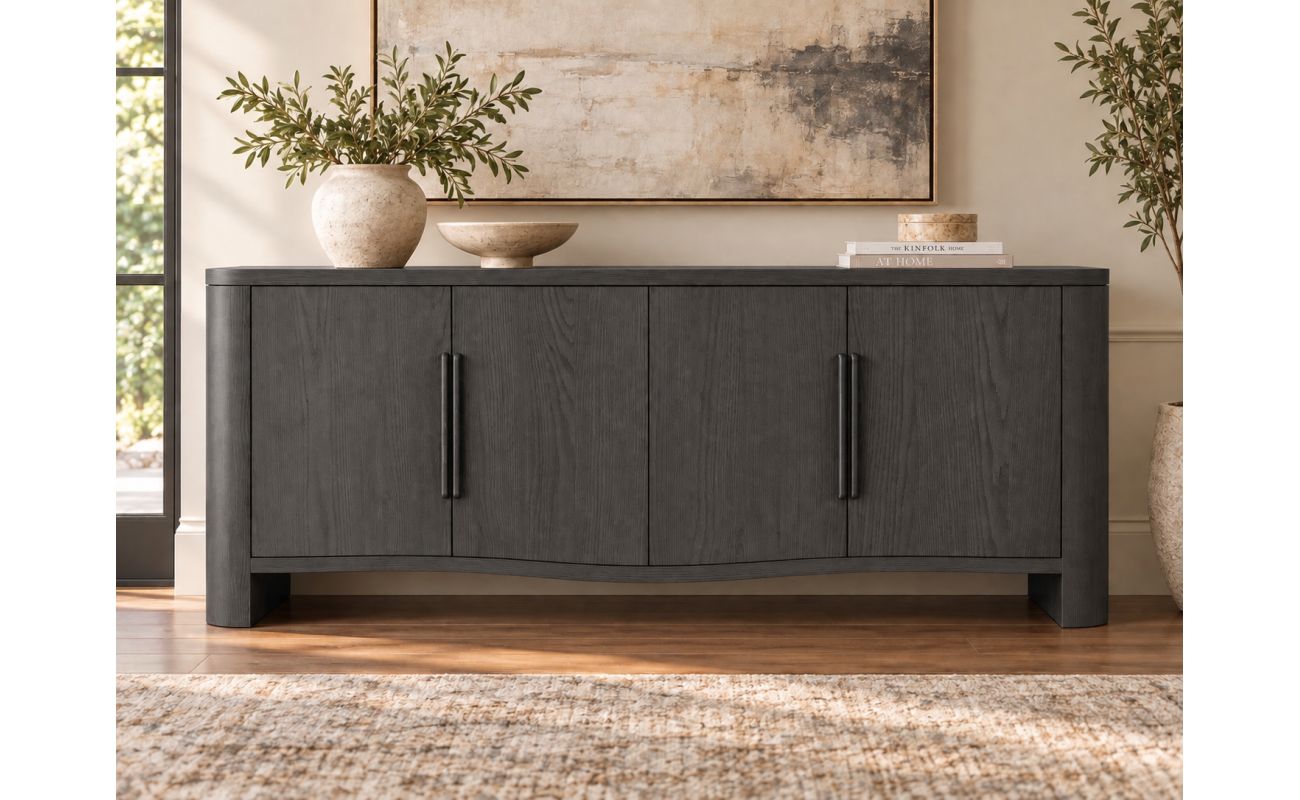 Elara Black Charcoal Oak Sideboard Table