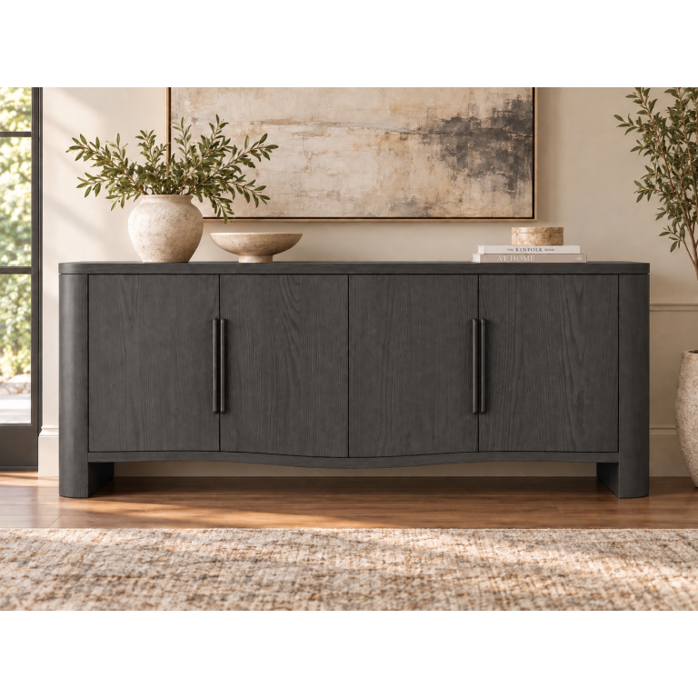 Elara Black Charcoal Oak Sideboard Table