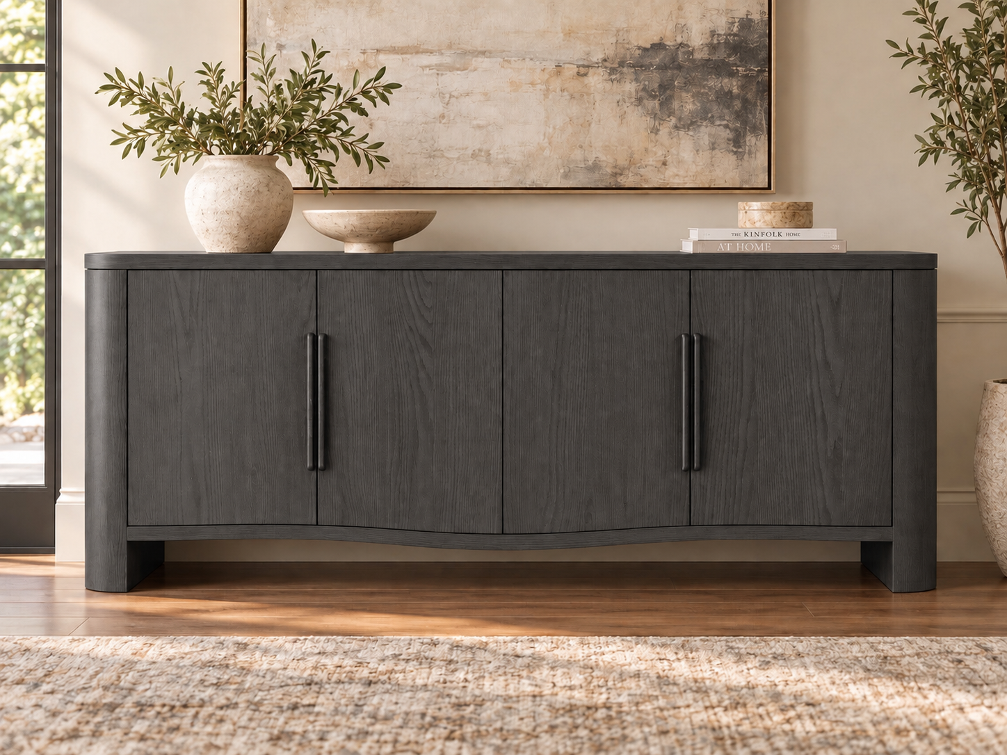 Elara Black Charcoal Oak Sideboard Table Elara Black Charcoal Oak Sideboard Table