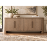 Elara walnut-stained wood sideboard table with four doors