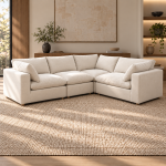Norwick Beige Down-Filled Cloud 4-Piece Corner Sectional