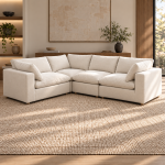 Norwick Beige Down-Filled Cloud 4-Piece Corner Sectional